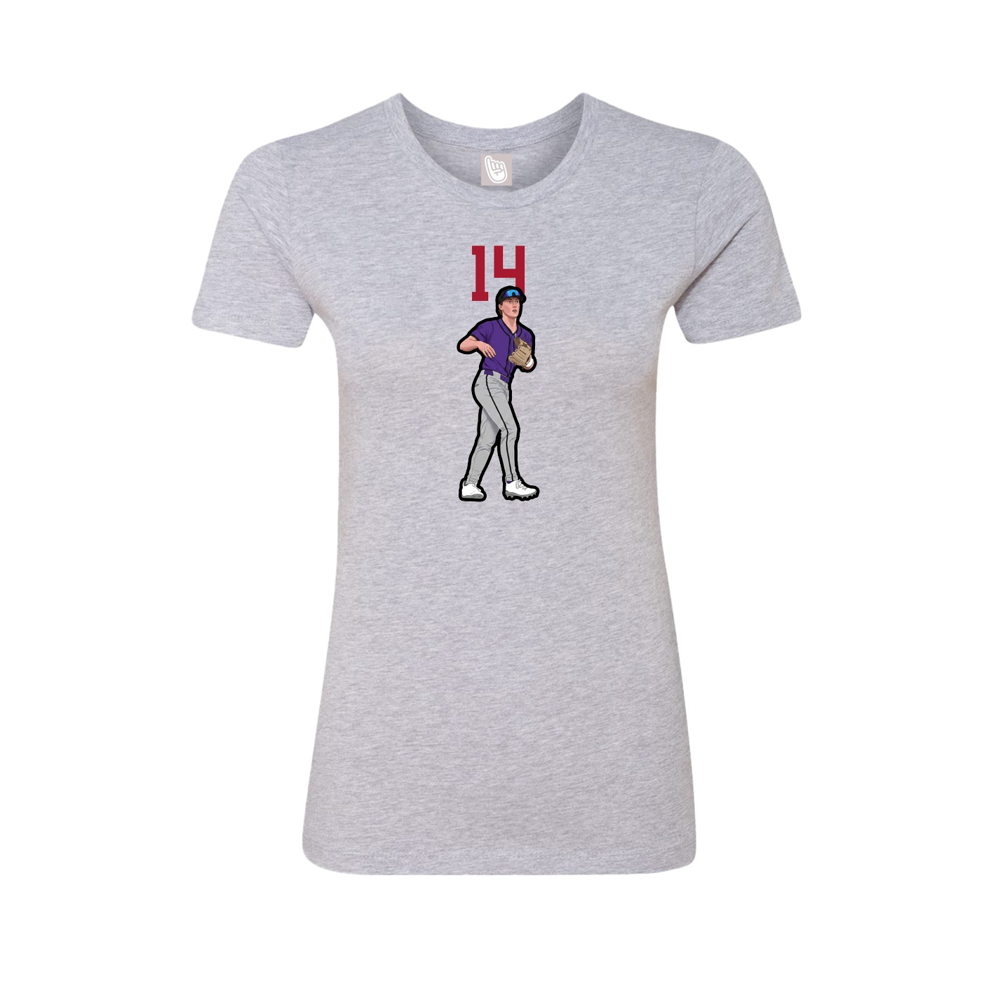 Fitted Women's Tee — Number Top in Grey