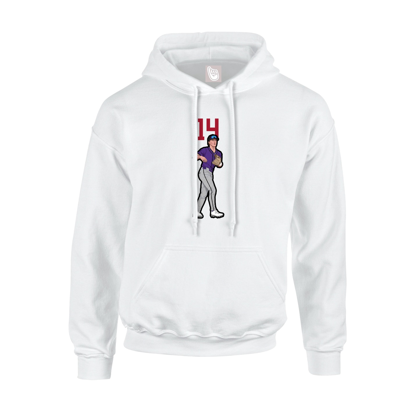 Youth Hoodie — Number Top in White