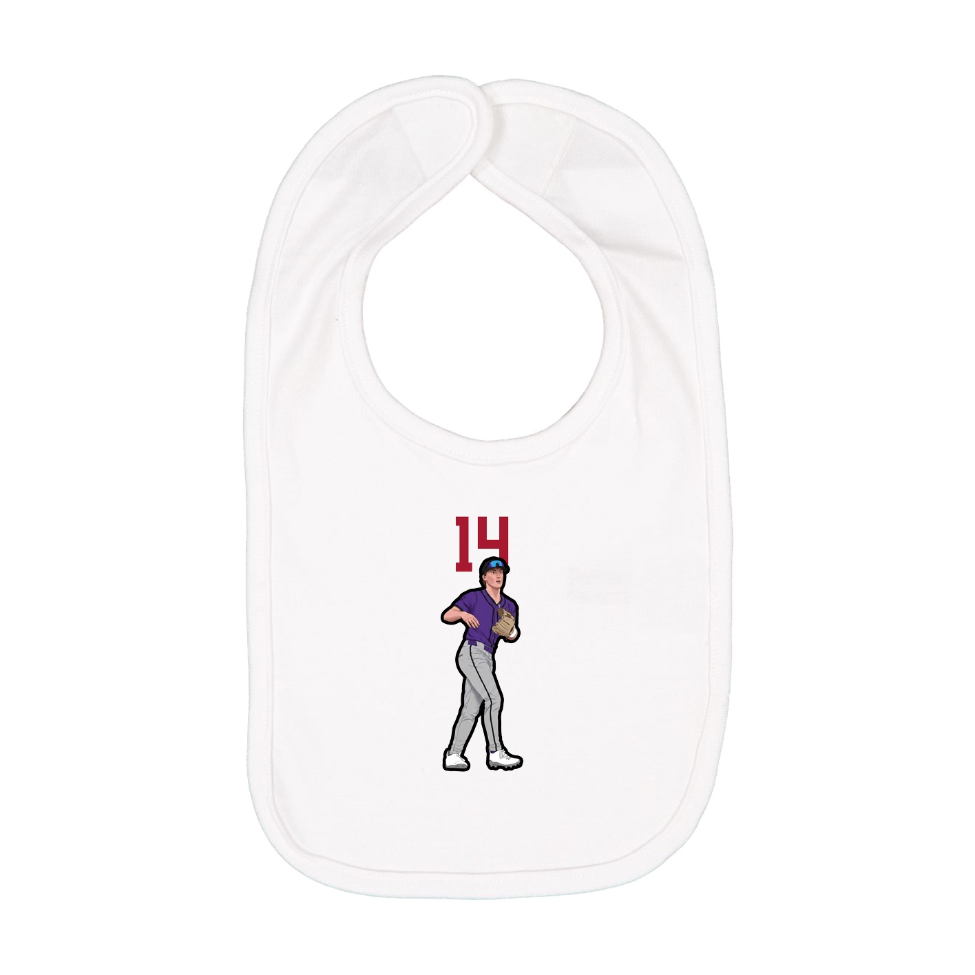 Infant Bib — Number Top in White