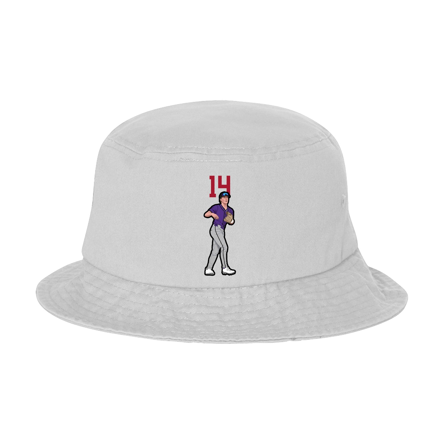 Bucket Cap — Number Top in White