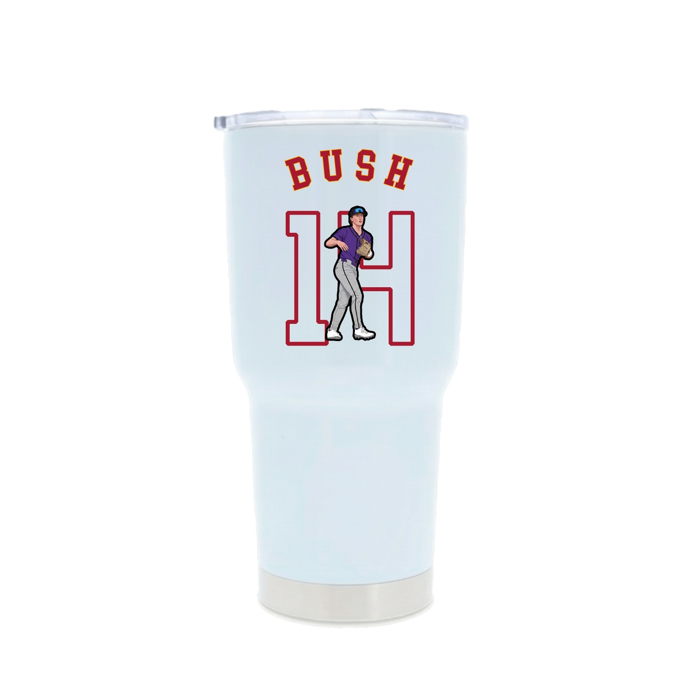 30oz Stainless Steel Tumbler — Shirsey Arch in White