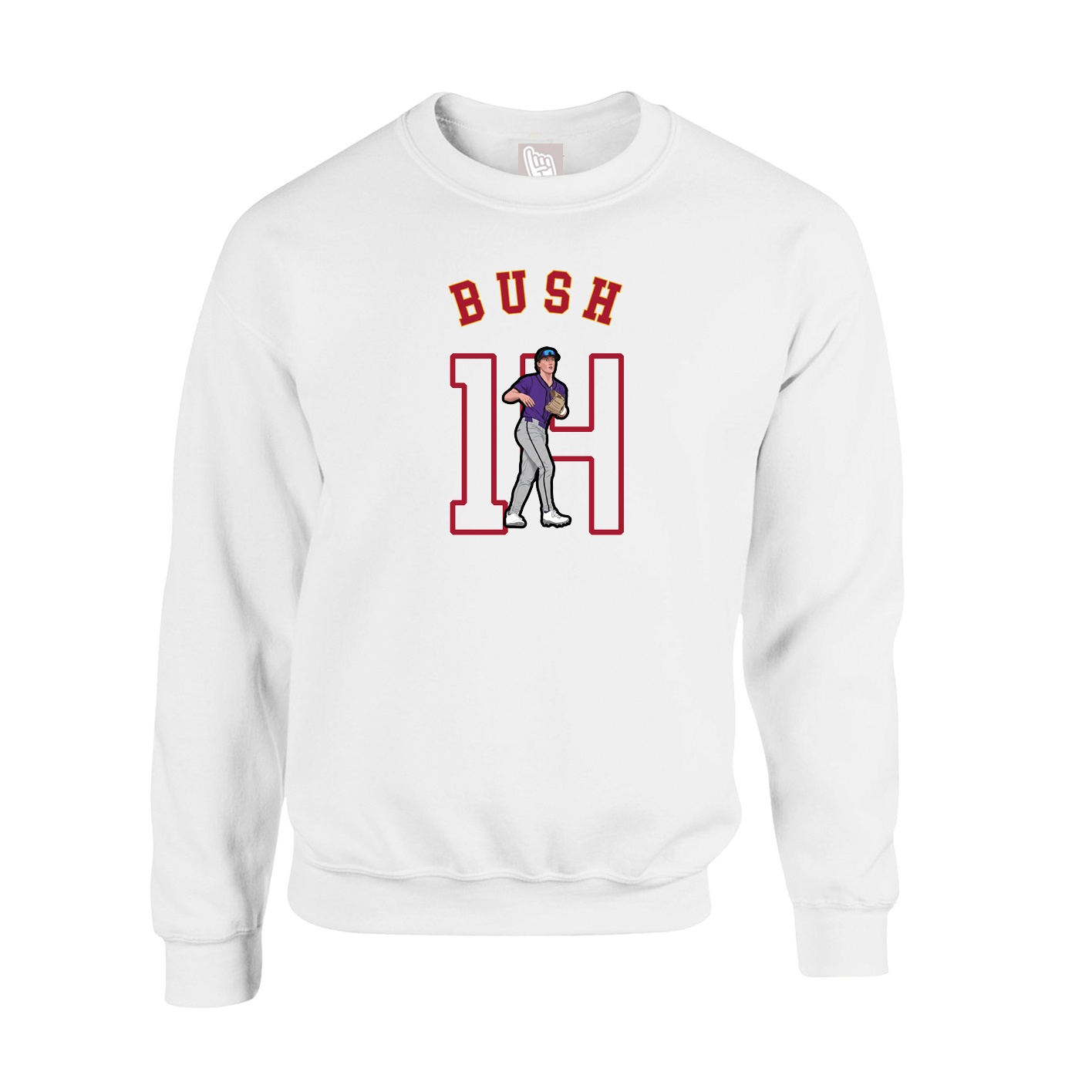 Fleece Crew — Shirsey Arch in White