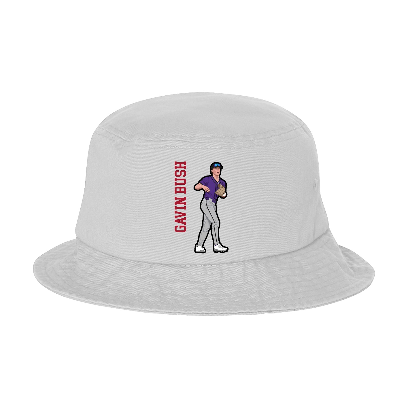 Bucket Cap — Name Vertical in White