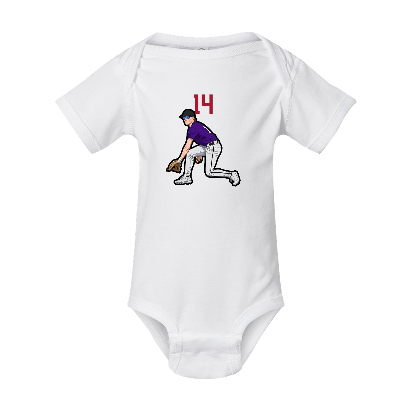 Baby Onesie — Number Top in White