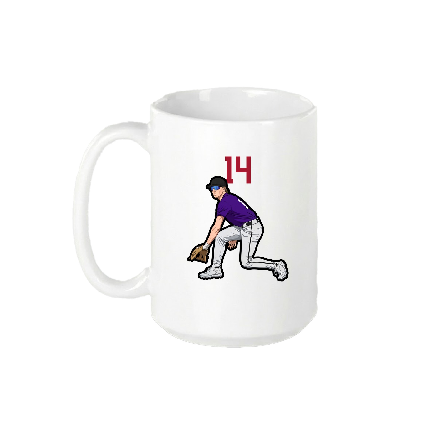 15oz Coffee Mug — Number Top in White