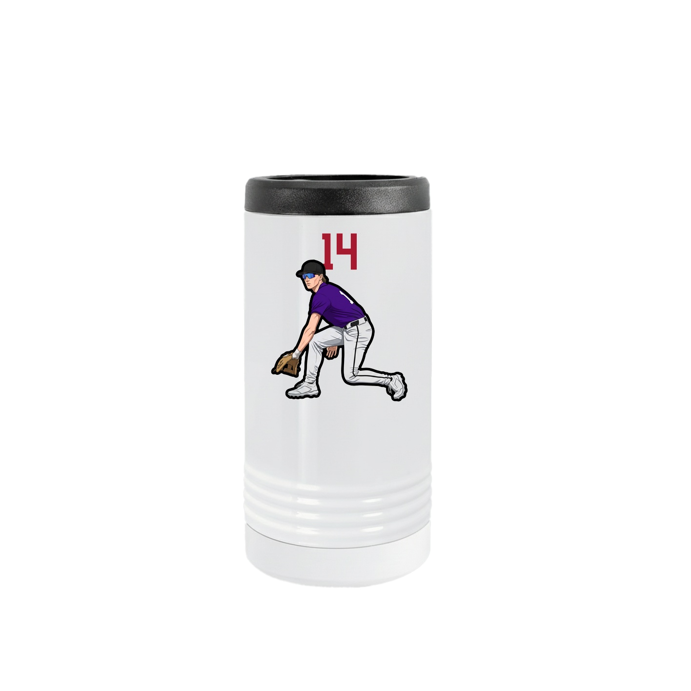 Slim Beverage Holder — Number Top in White
