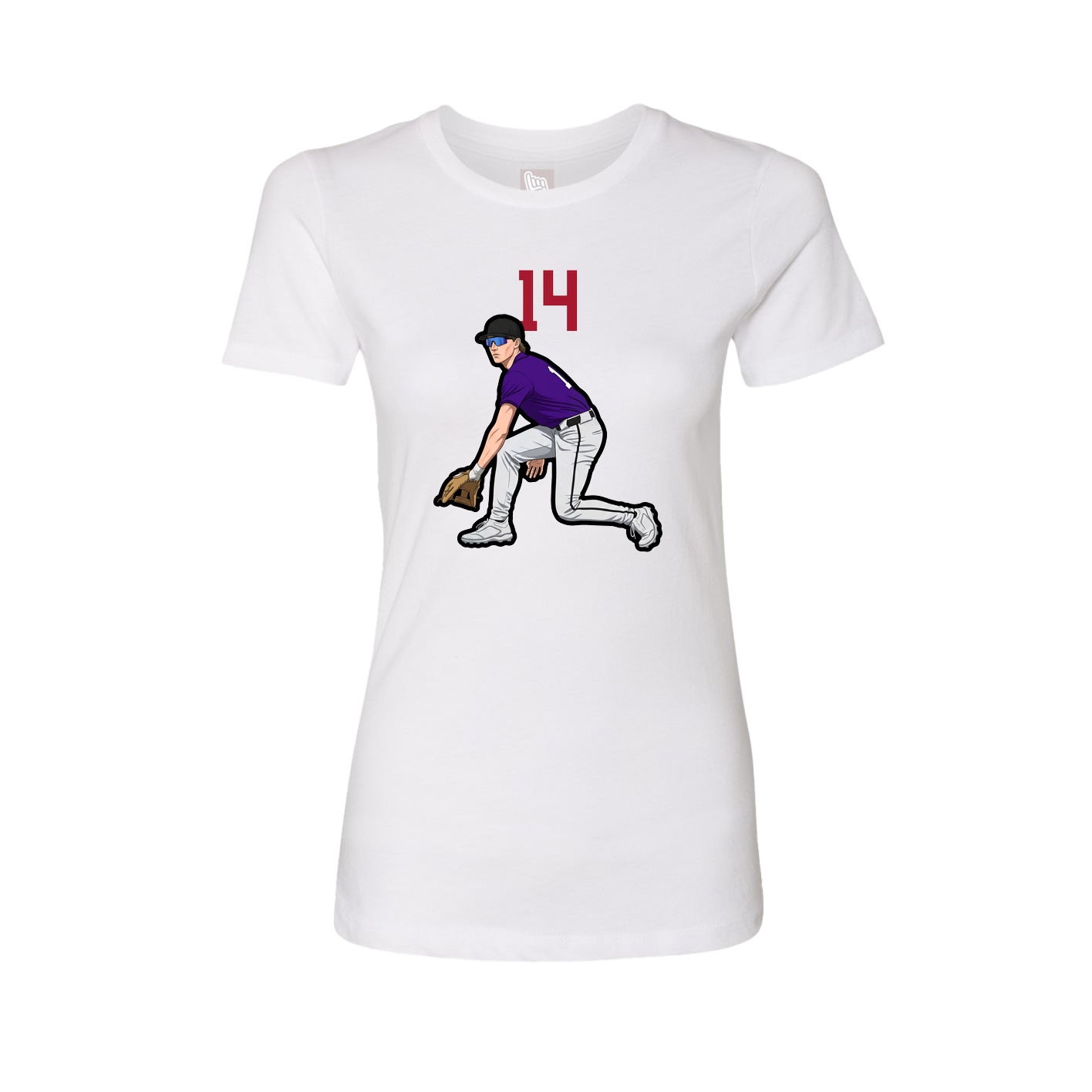 Womens Tee — Number Top in White