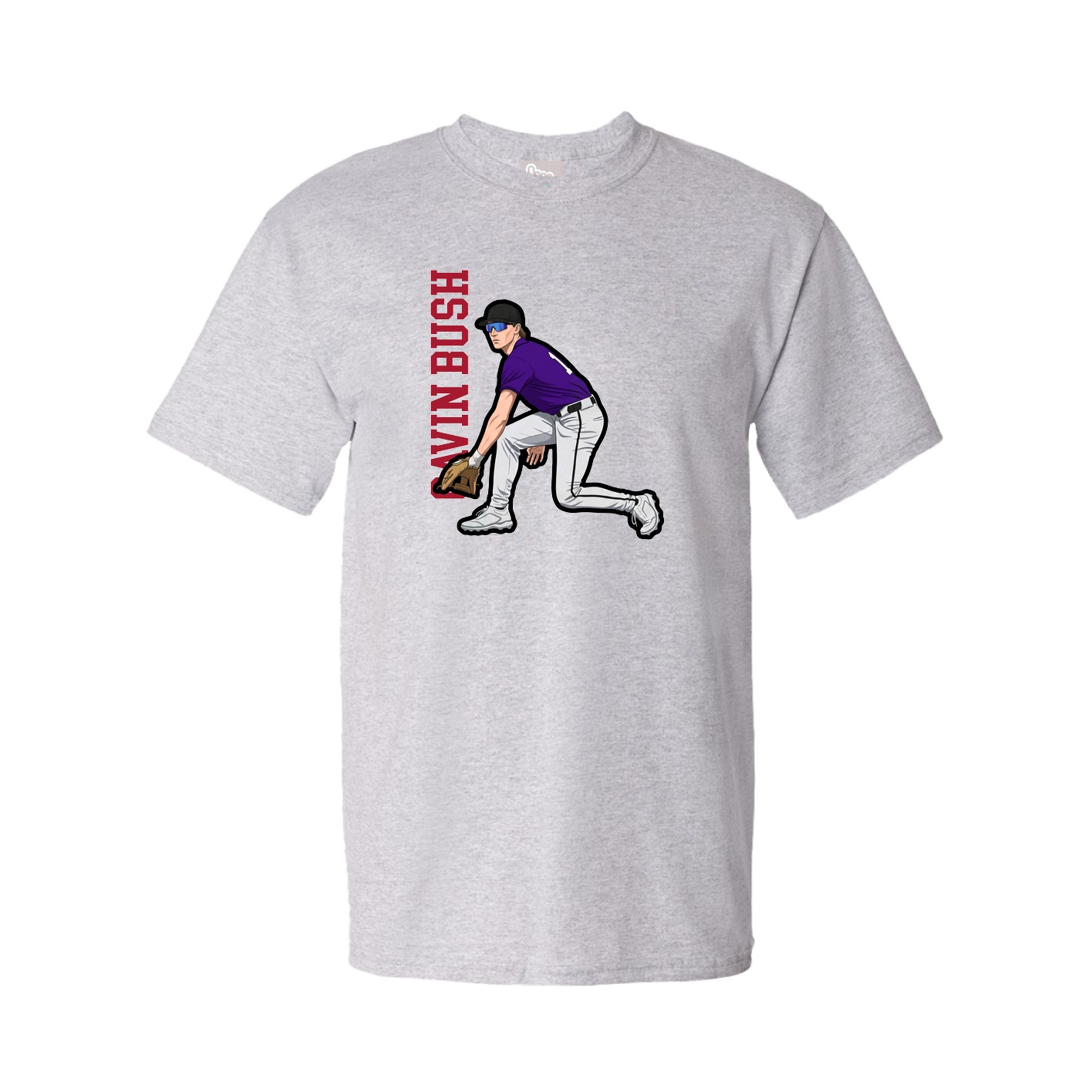 Tee — Name Vertical in Grey