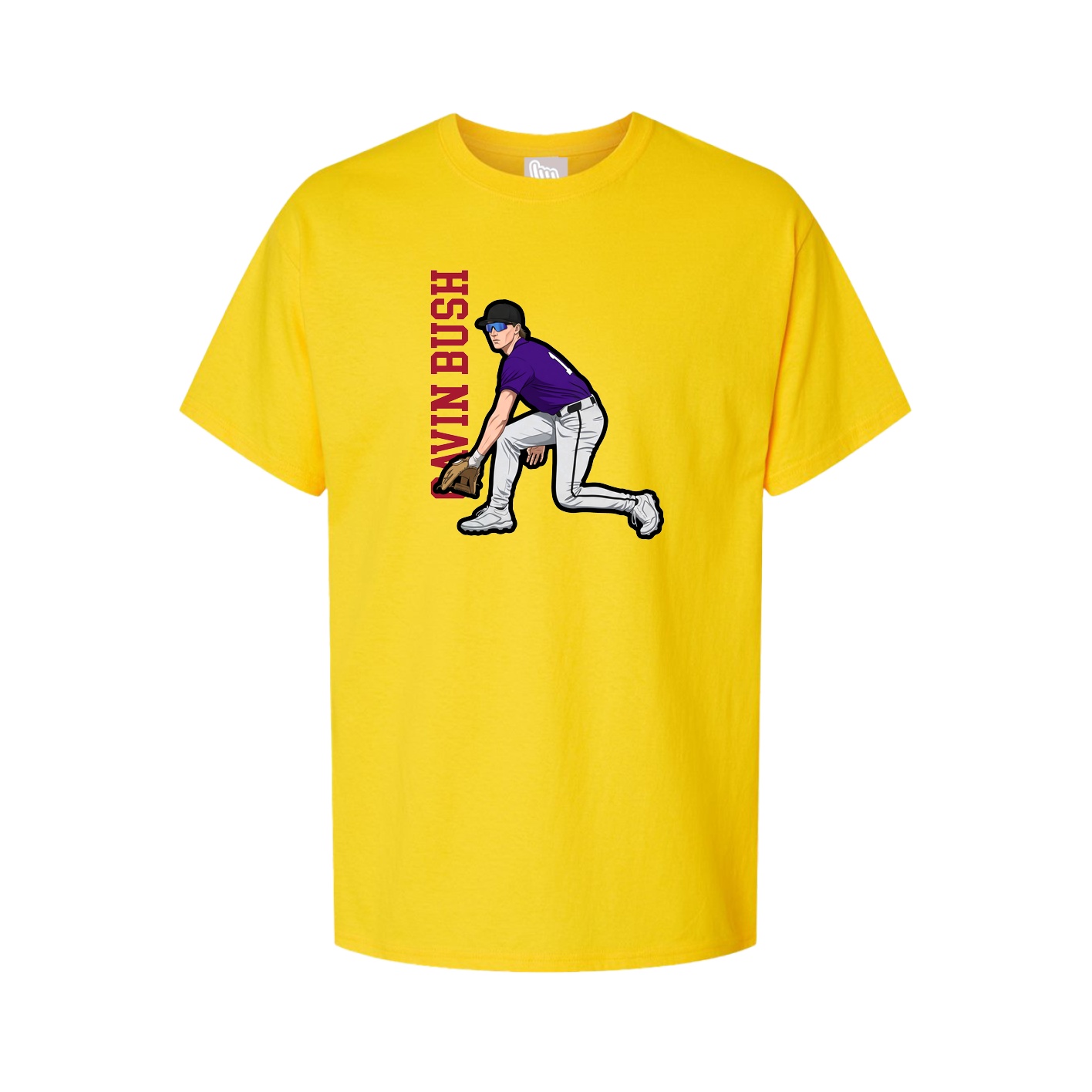 Youth Tee — Name Vertical in Gold