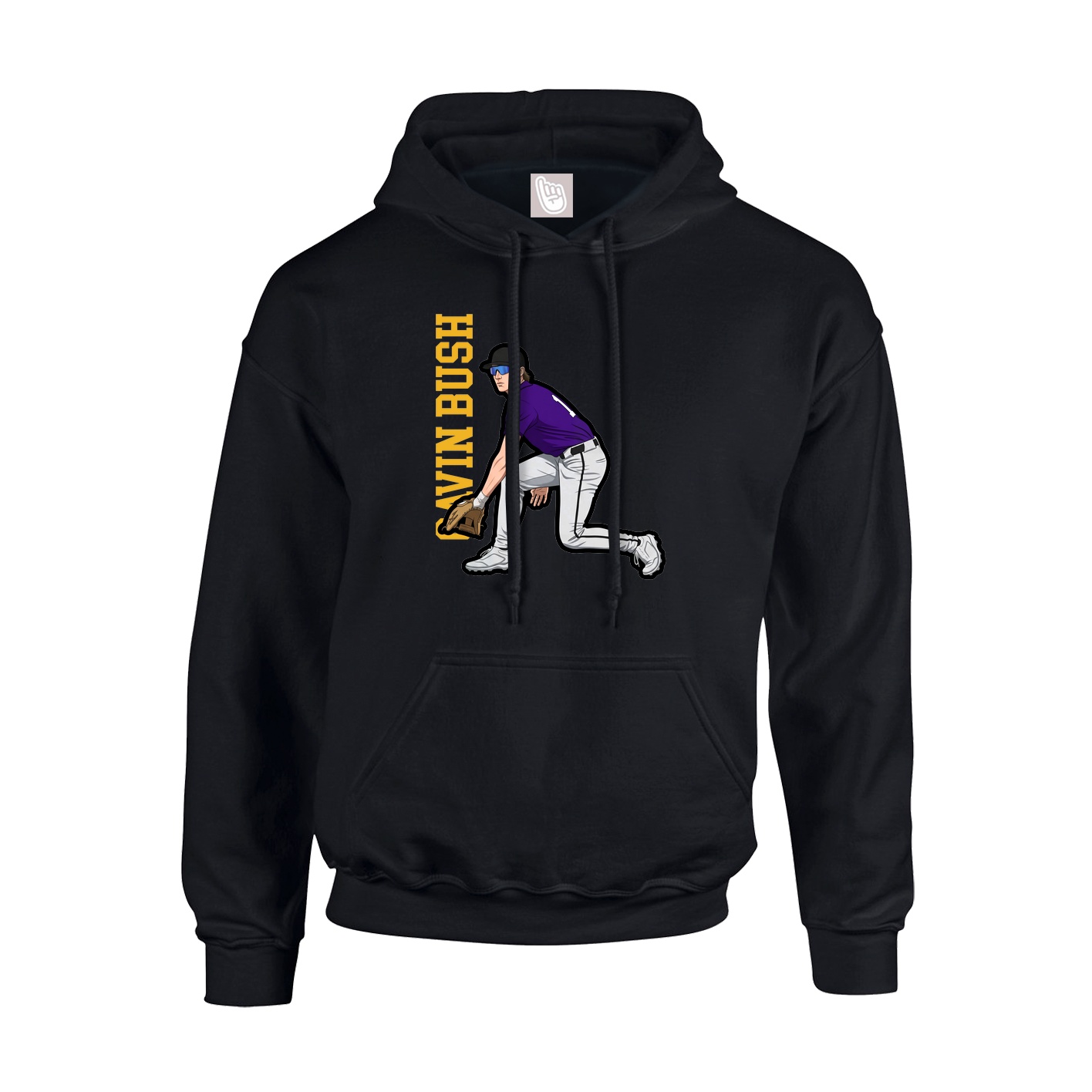 Youth Hoodie — Name Vertical in Black