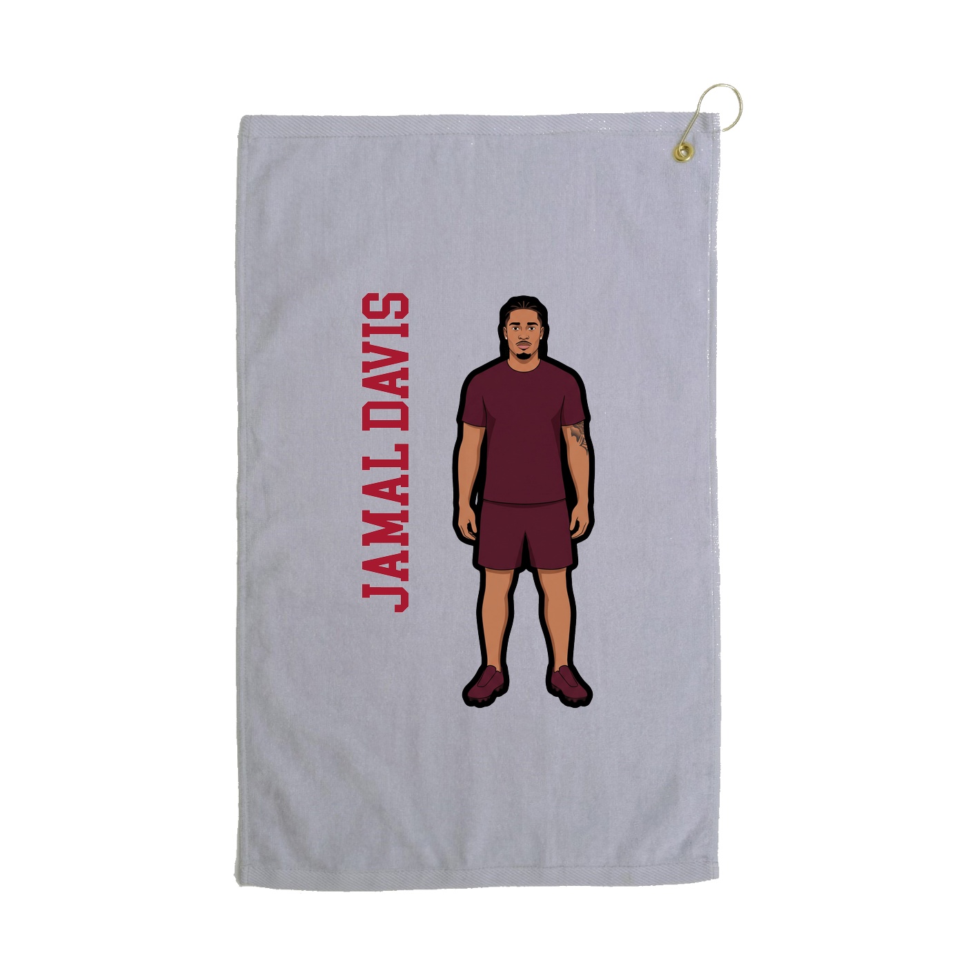 Golf Towel — Name Vertical in Grey