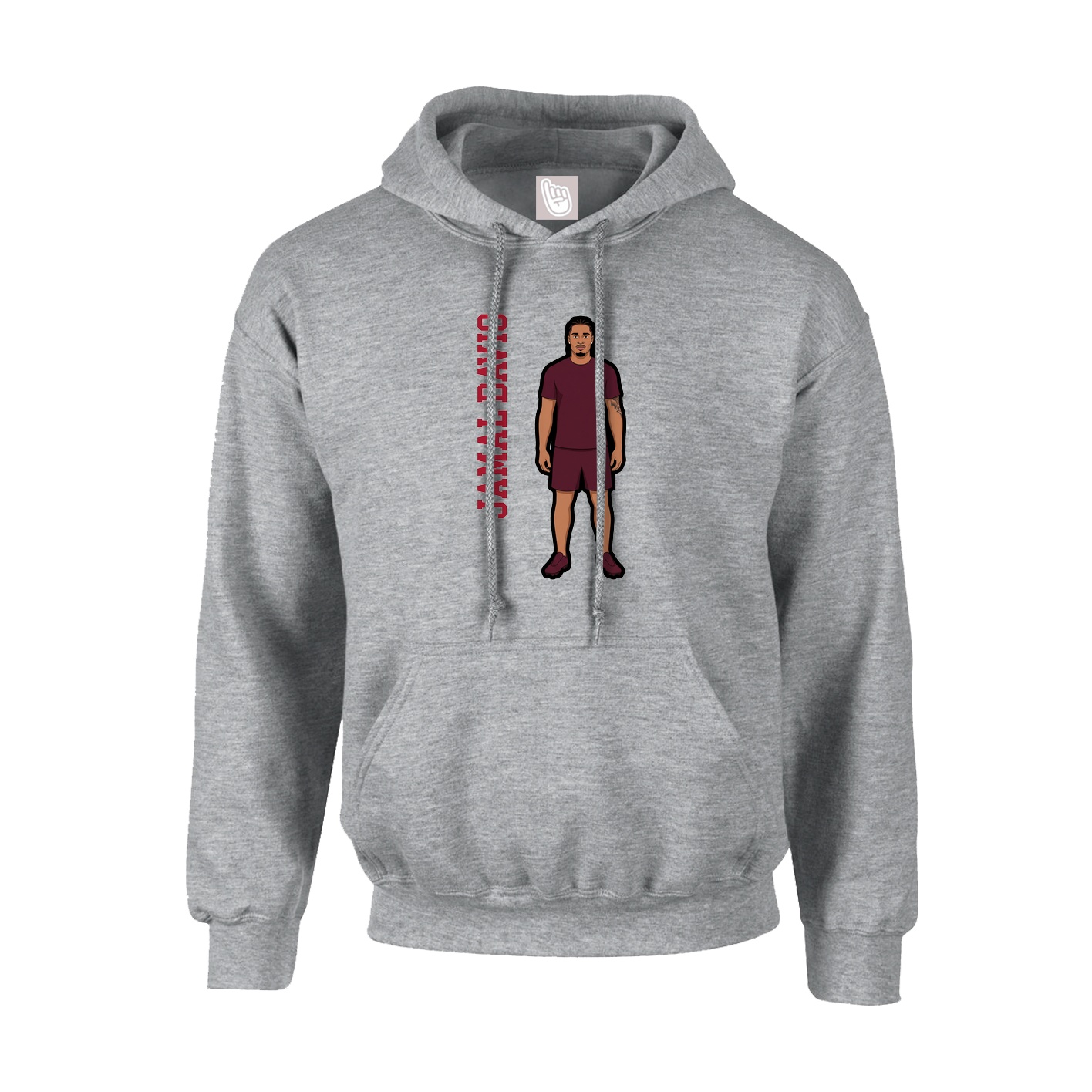 Hoodie — Name Vertical in Grey
