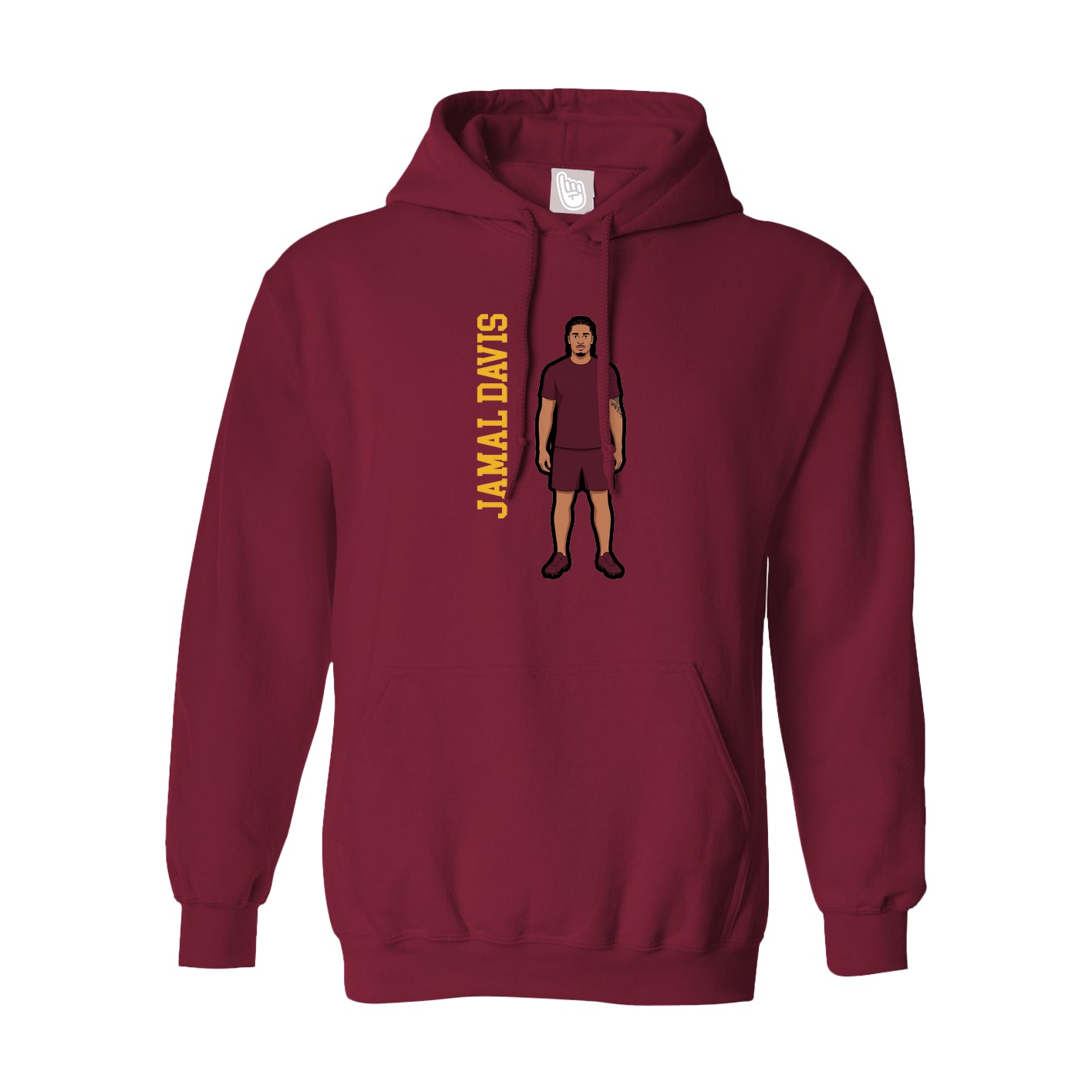 Hoodie — Name Vertical in Cardinal