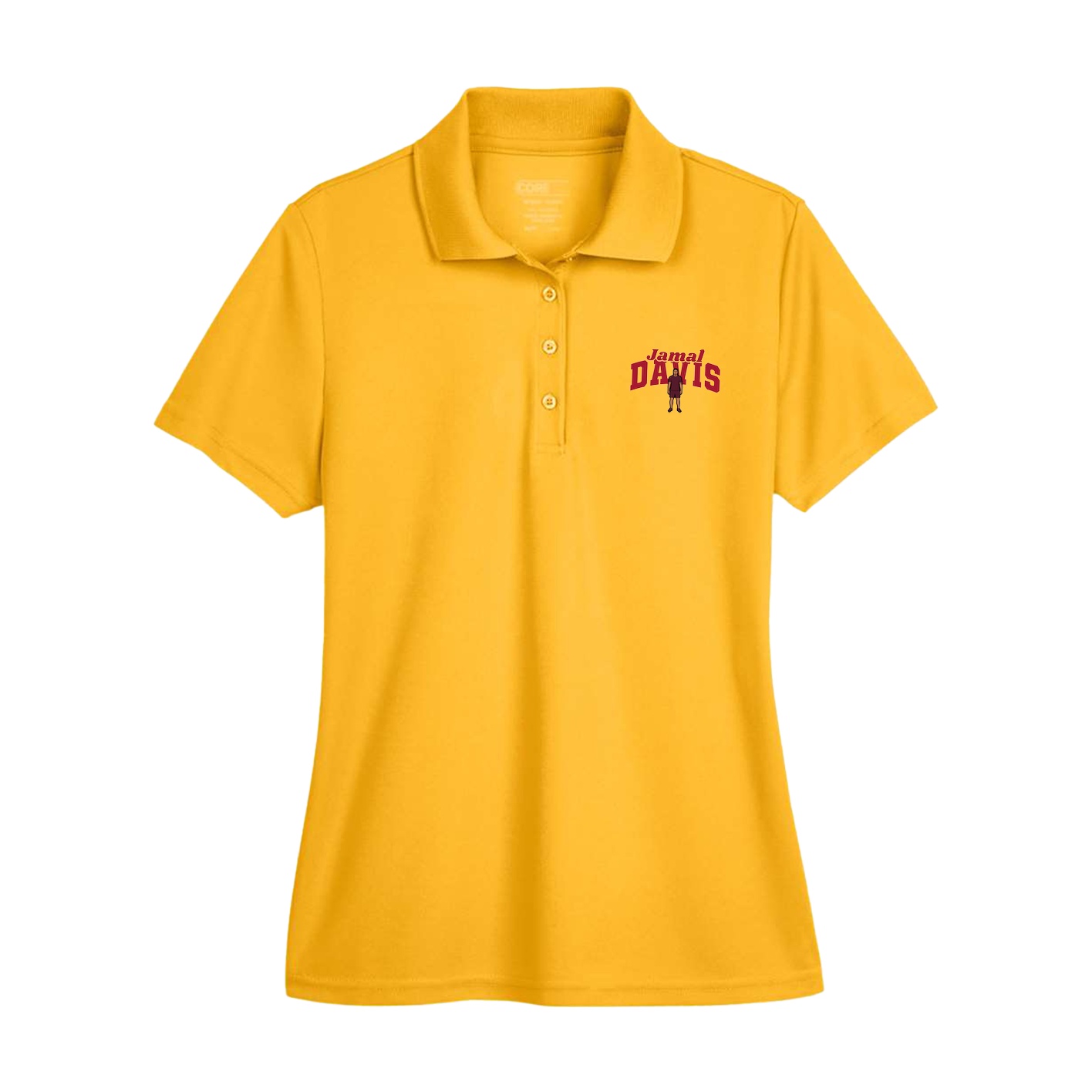 Womens Performance Polo — Signature Arch in Gold