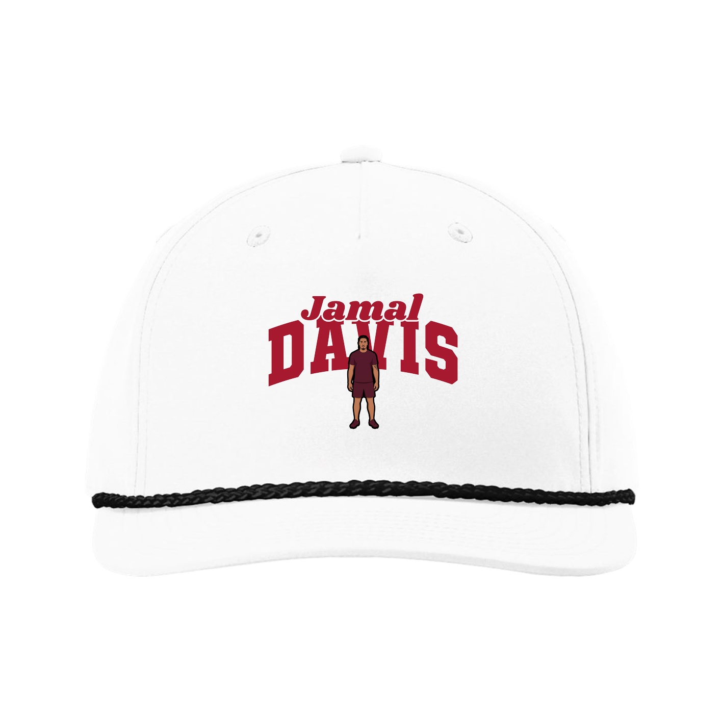 Five-Panel Classic Rope Cap — Signature Arch in White