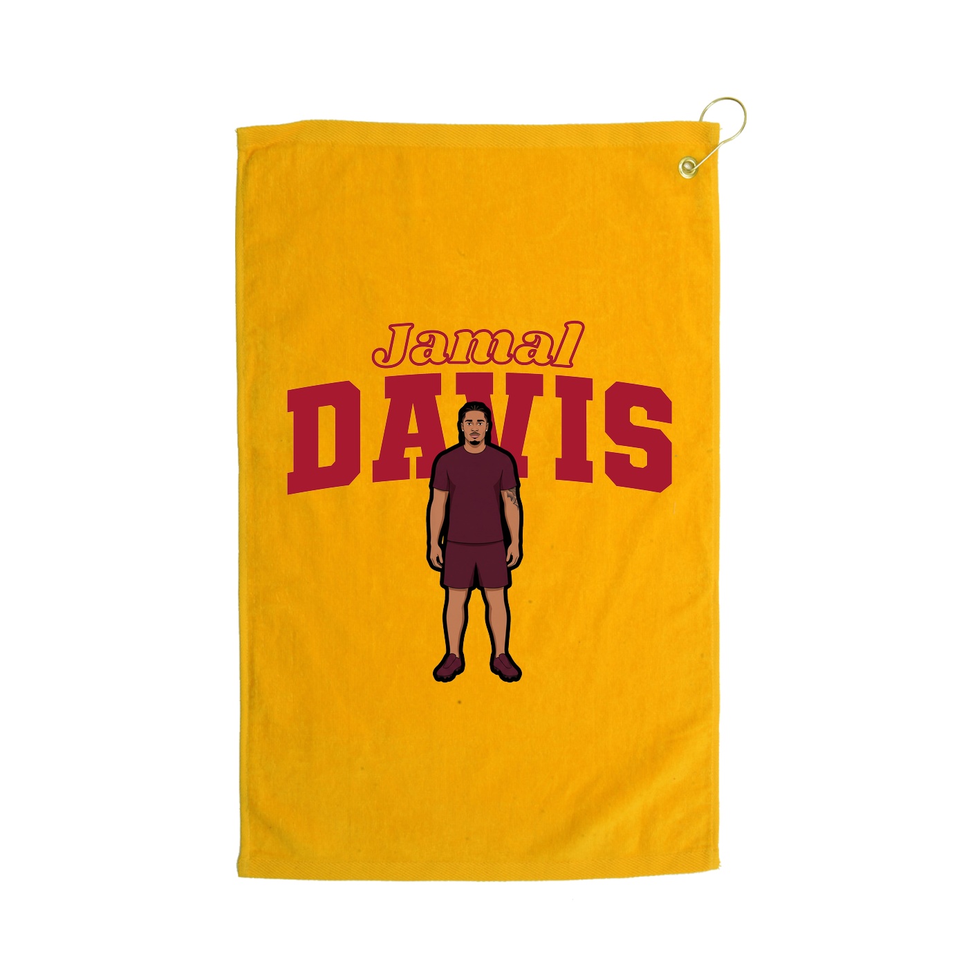 Golf Towel — Name Arch in Gold