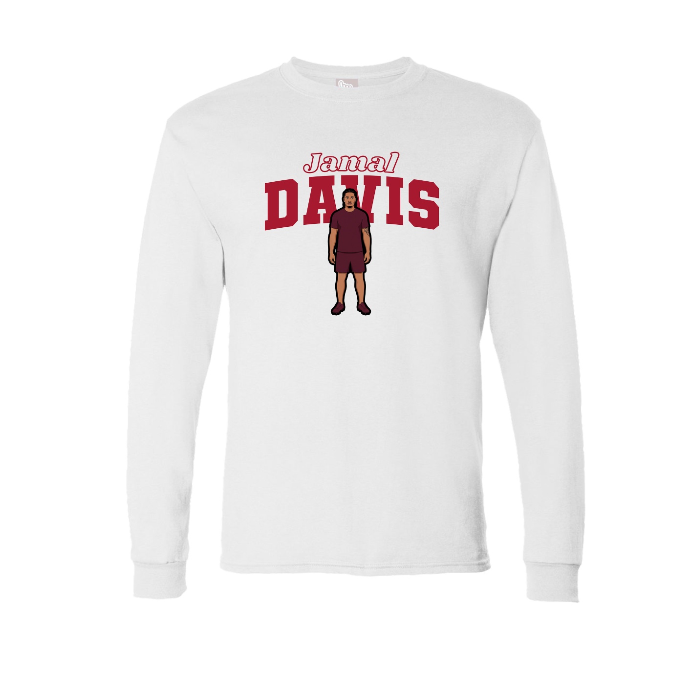 Long Sleeve Tee — Name Arch in White