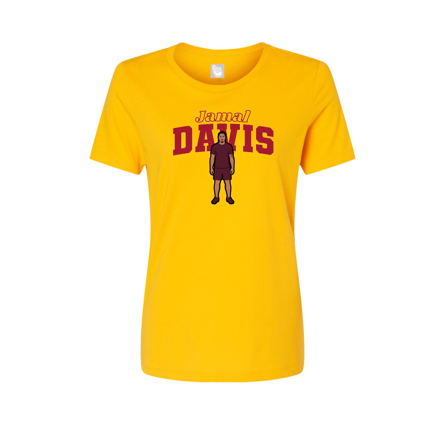 Fitted Women's Tee — Name Arch in Gold
