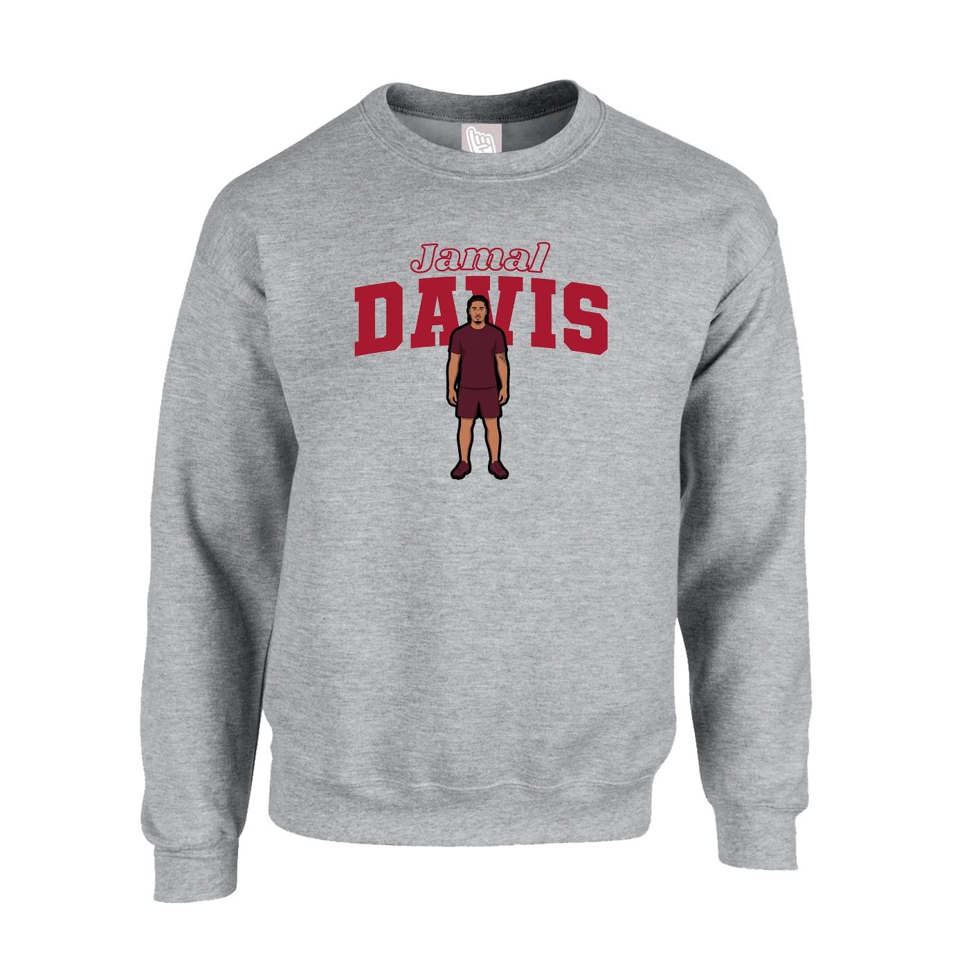 Fleece Crew — Name Arch in Grey