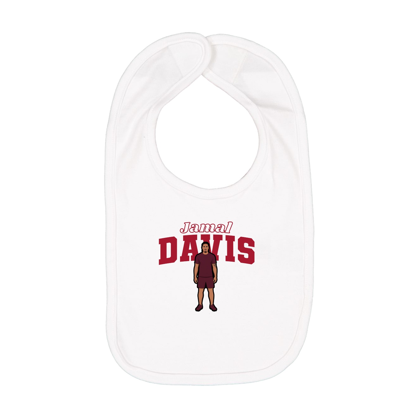 Infant Bib — Name Arch in White