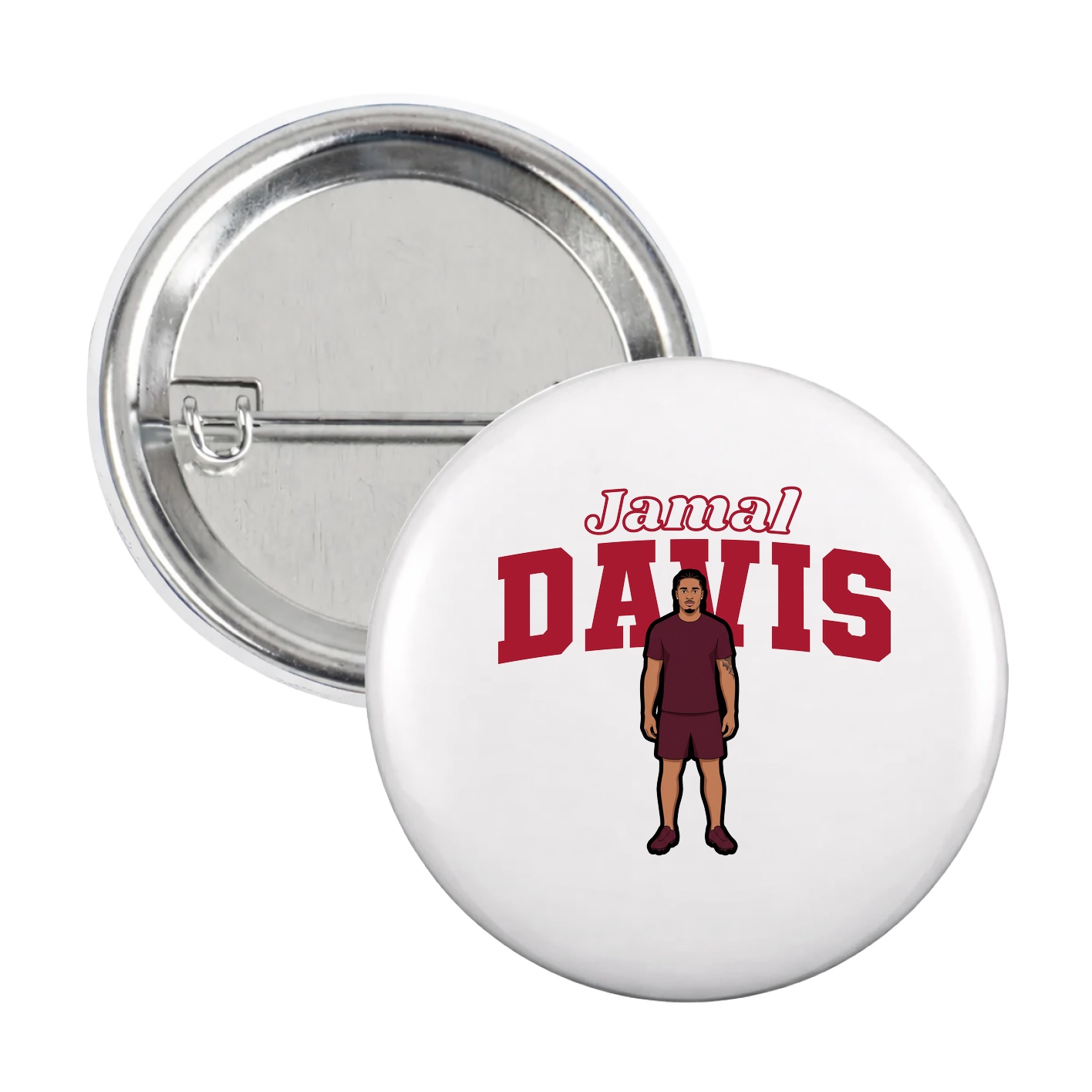 Game Day Button — Name Arch in White