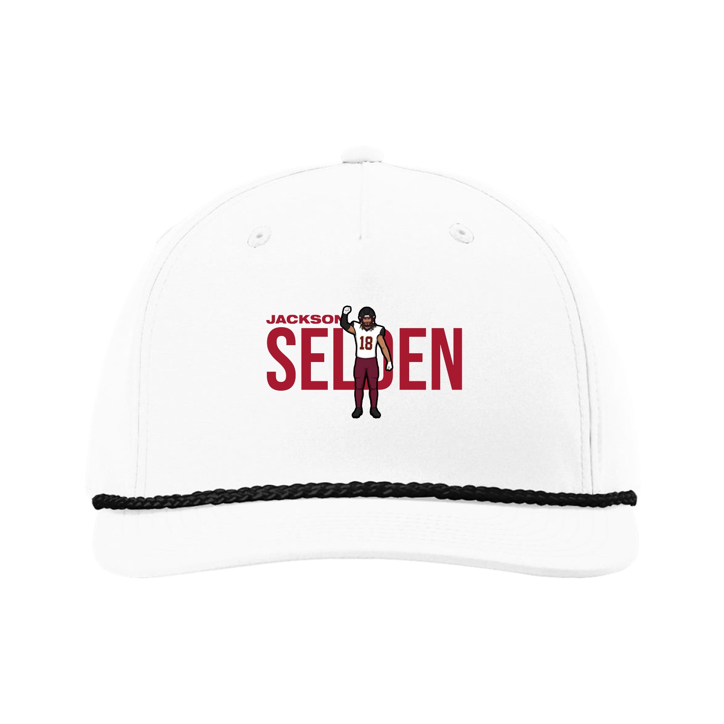 Five-Panel Classic Rope Cap — Player Name in White