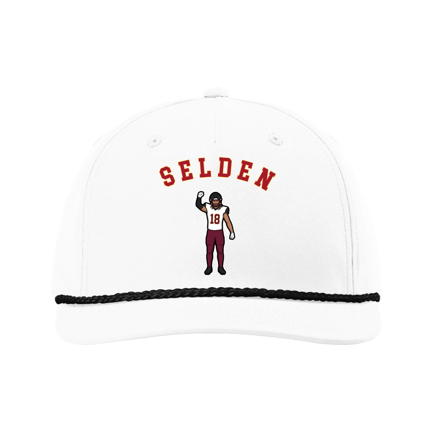 Five-Panel Classic Rope Cap — Shirsey Arch in White