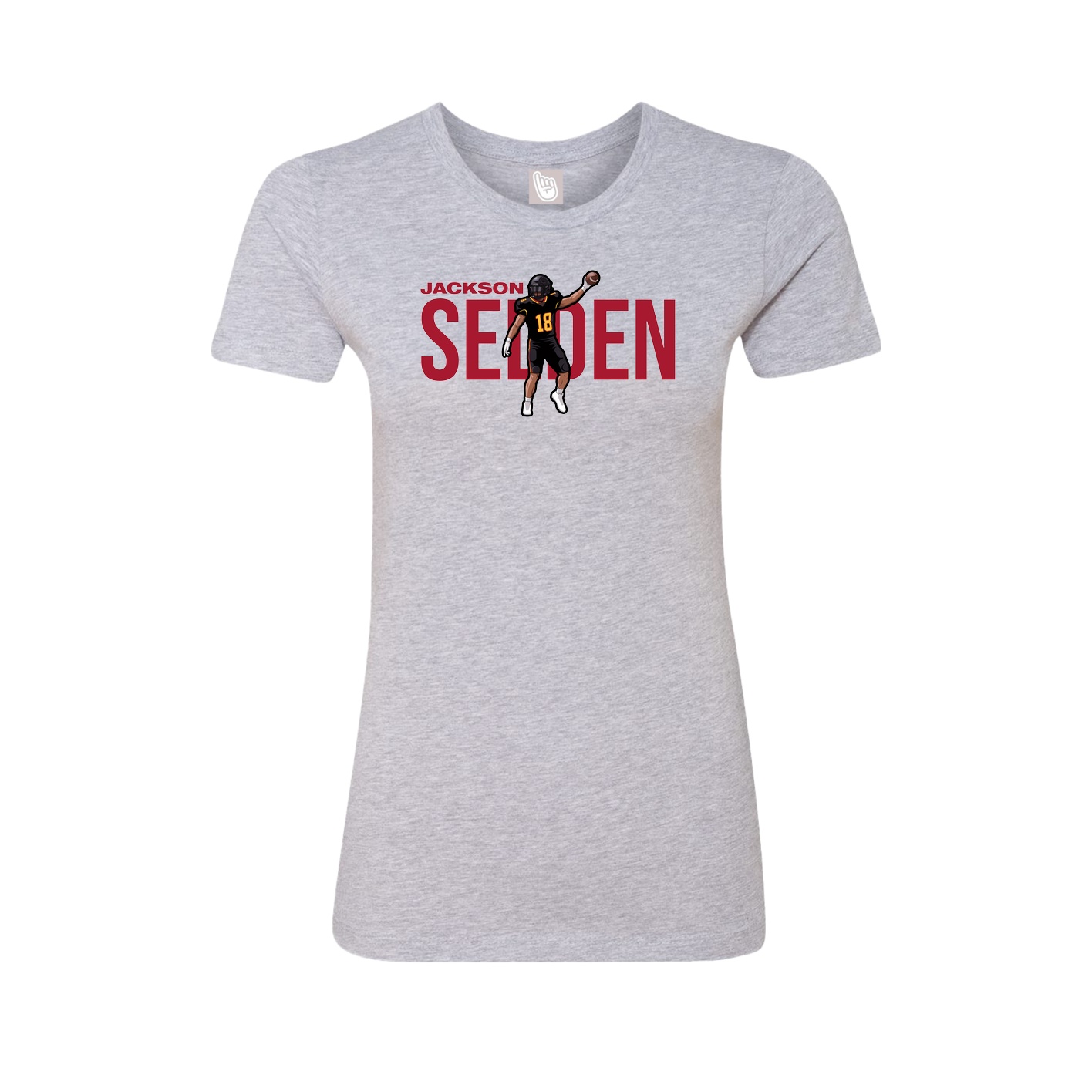 Fitted Women's Tee — Player Name in Grey