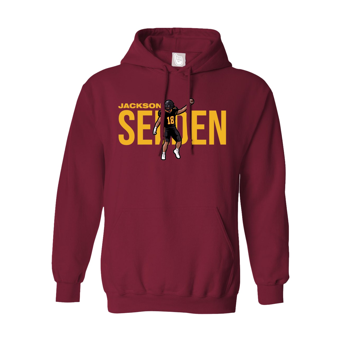 Hoodie — Player Name in Cardinal