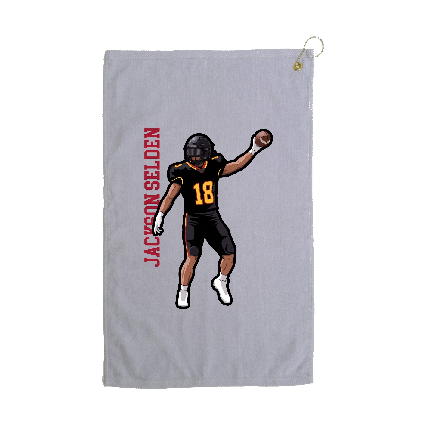 Golf Towel — Name Vertical in Grey