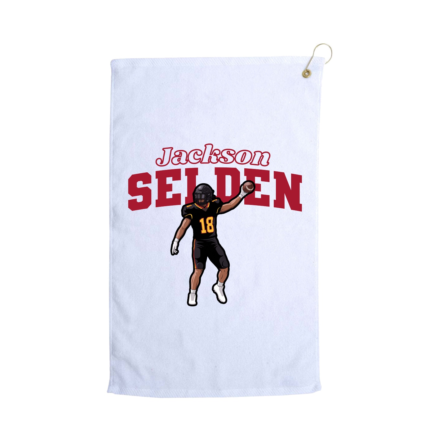 Golf Towel — Name Arch in White