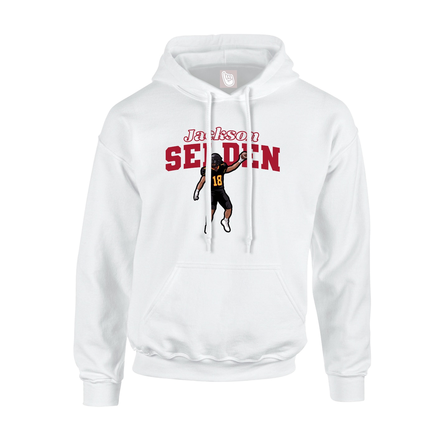 Hoodie — Name Arch in White