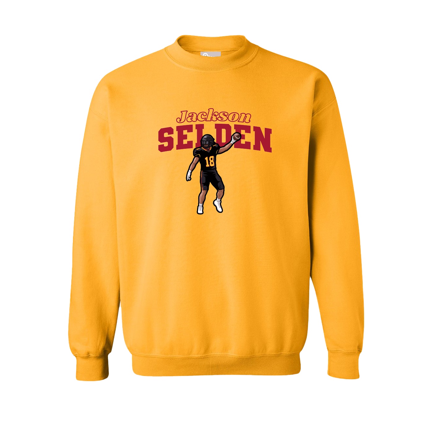 Fleece Crew — Name Arch in Gold