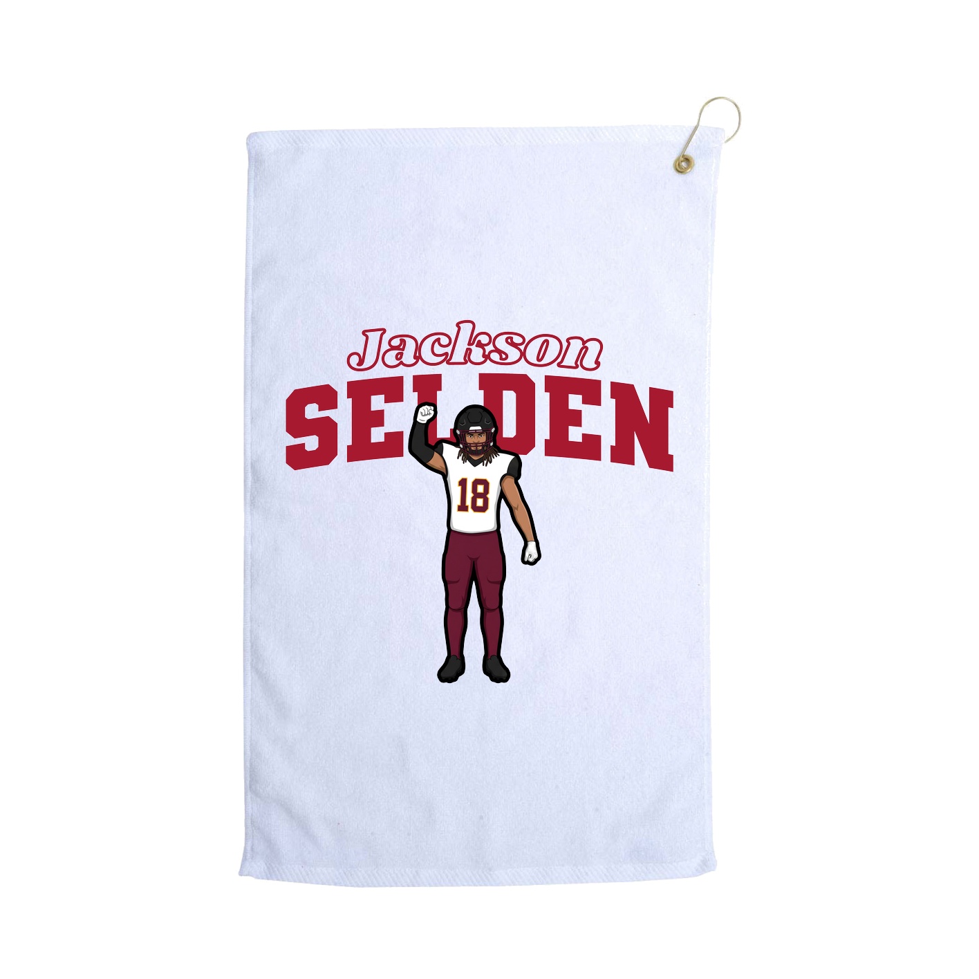 Golf Towel — Name Arch in White