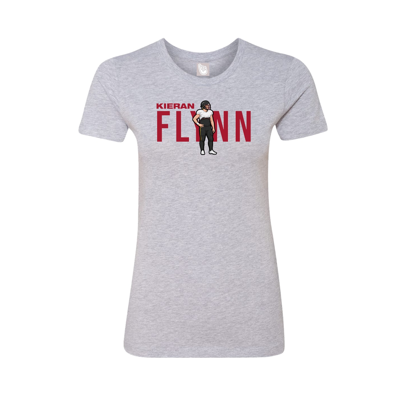 Fitted Women's Tee — Player Name in Grey