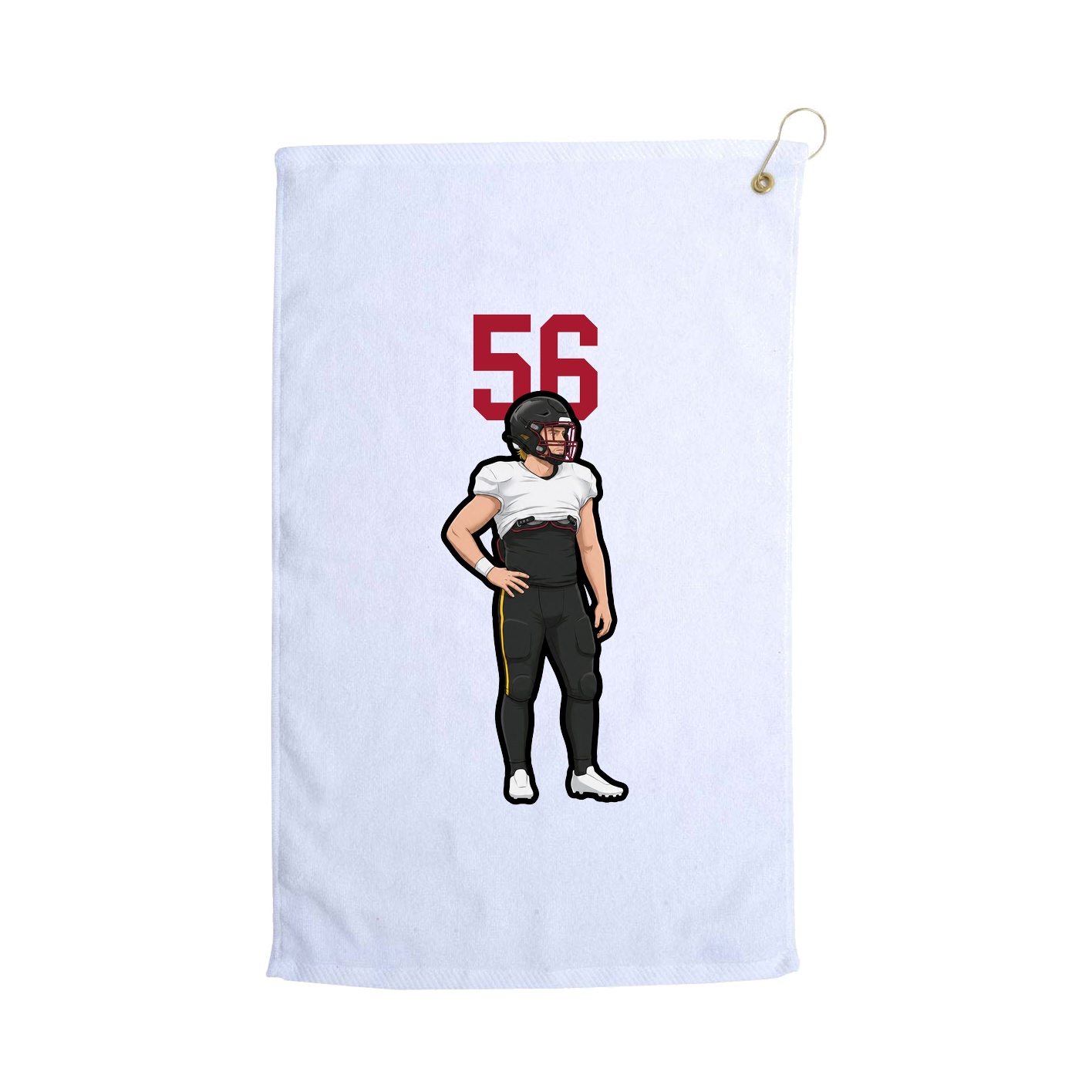 Golf Towel — Number Top in White