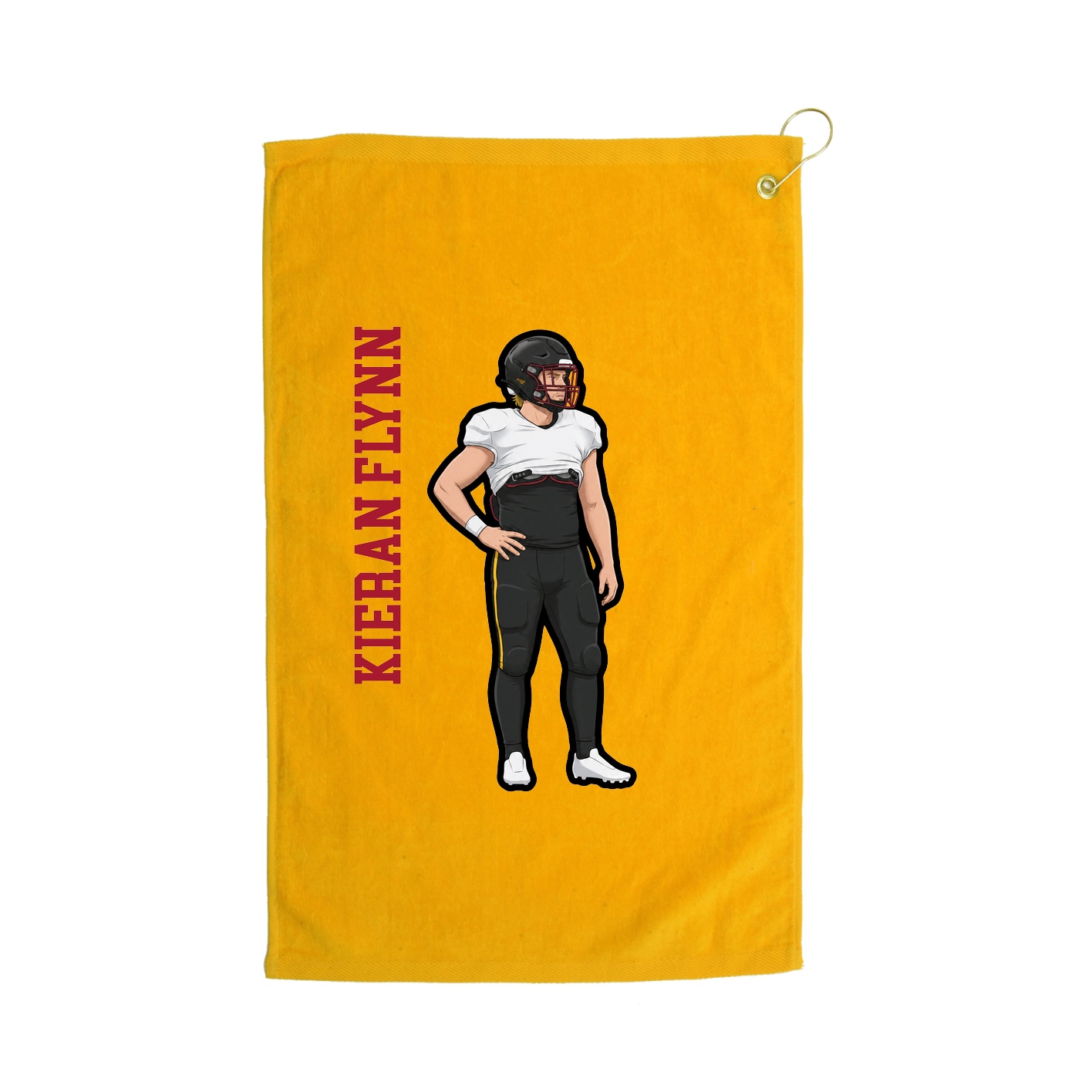 Golf Towel — Name Vertical in Gold