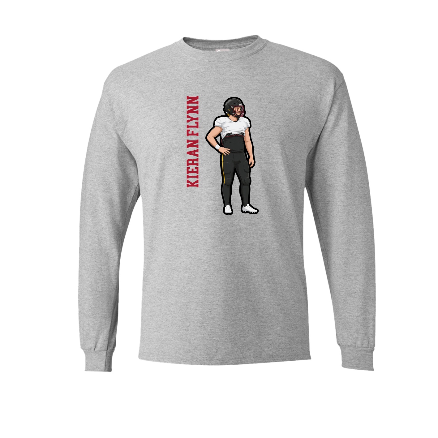 Long Sleeve Tee — Name Vertical in Grey