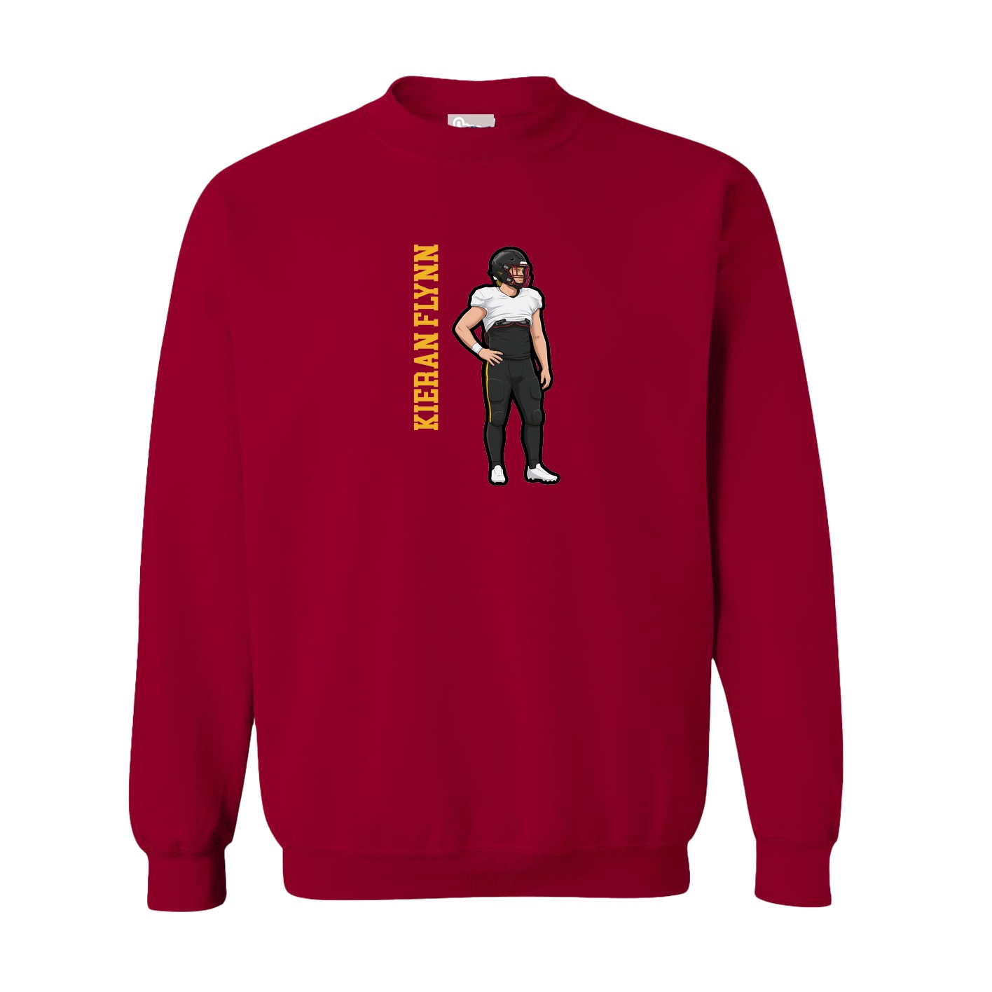 Fleece Crew — Name Vertical in Cardinal