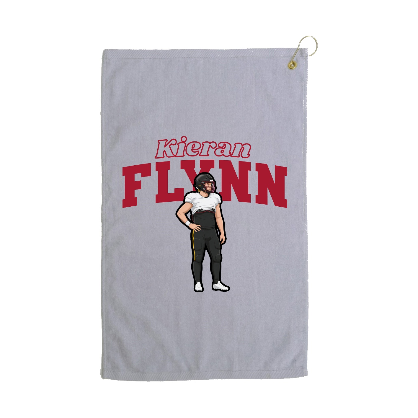 Golf Towel — Name Arch in Grey