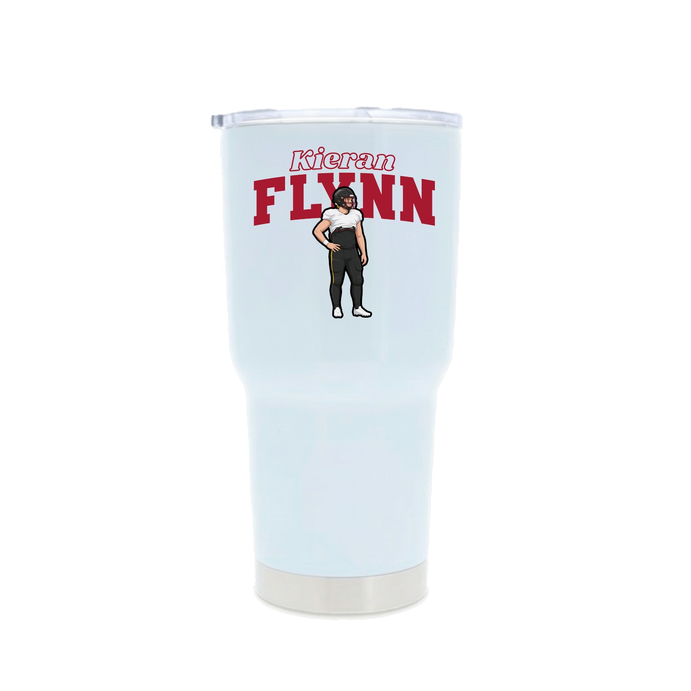30oz Stainless Steel Tumbler — Name Arch in White