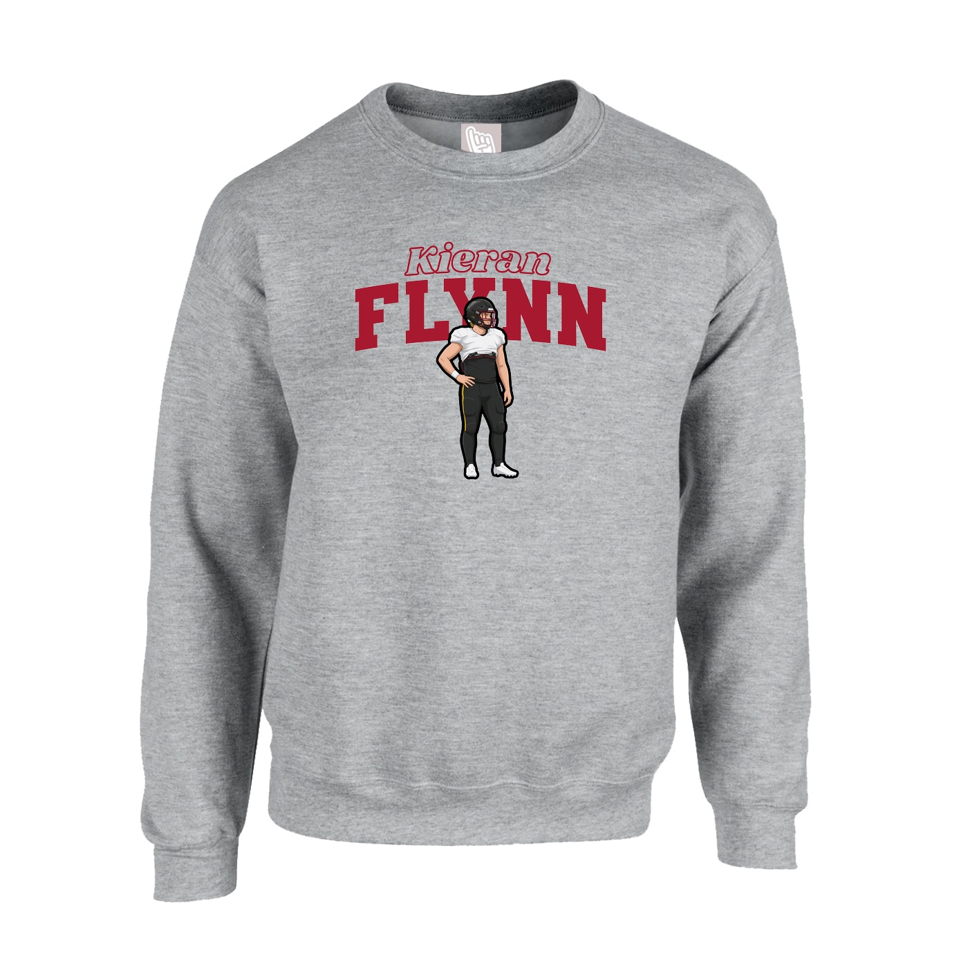 Fleece Crew — Name Arch in Grey