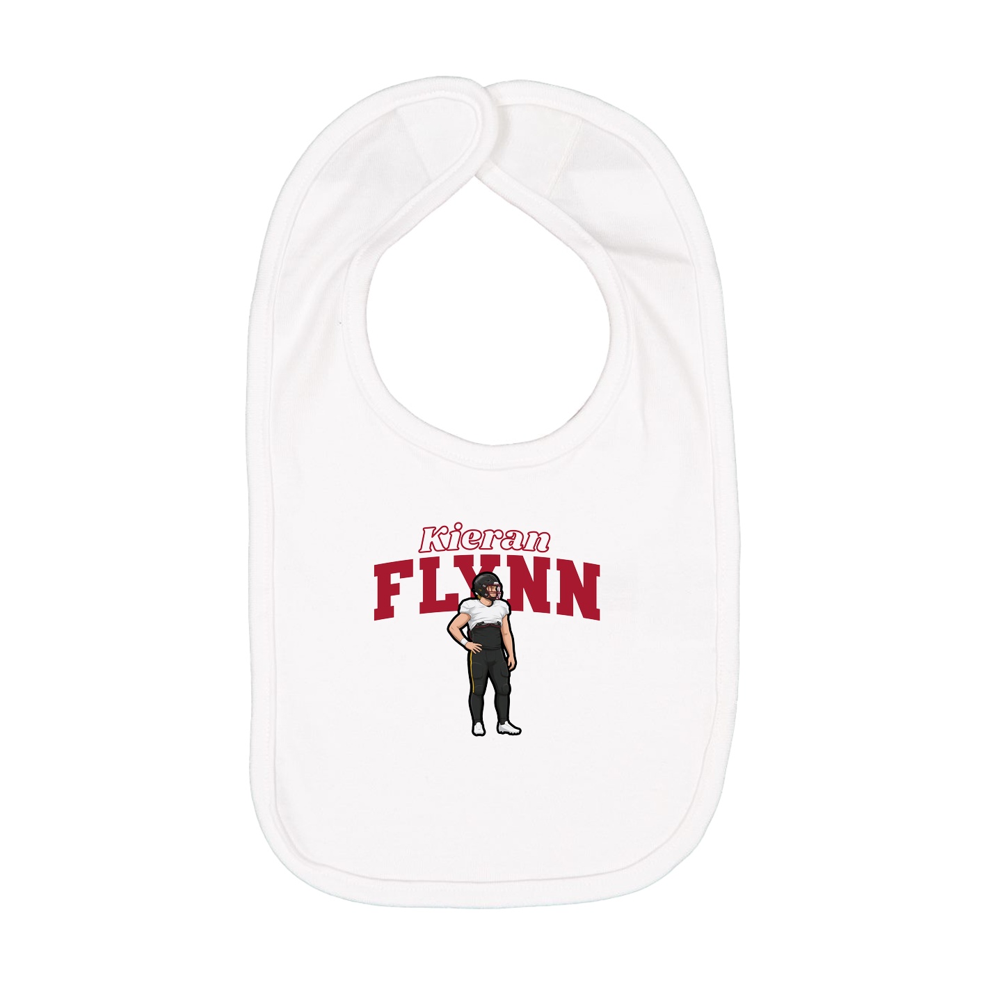 Infant Bib — Name Arch in White