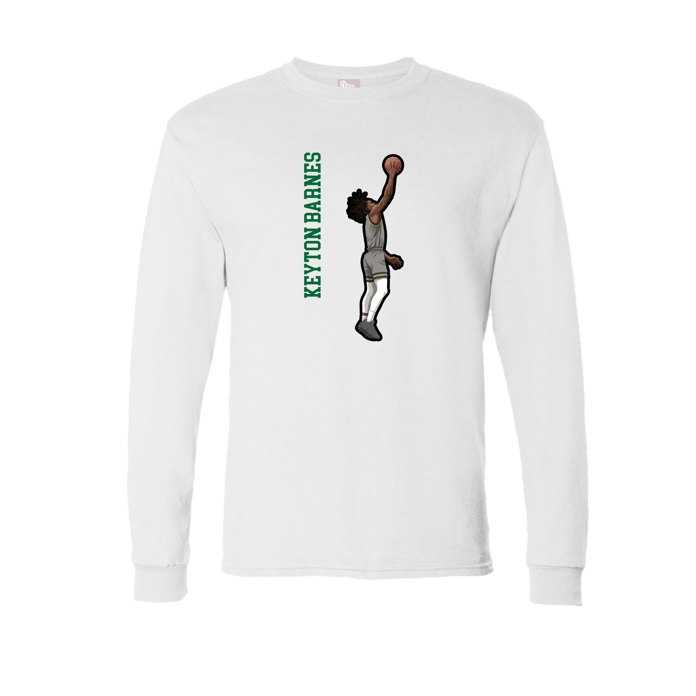 Long Sleeve Tee — Name Vertical in White