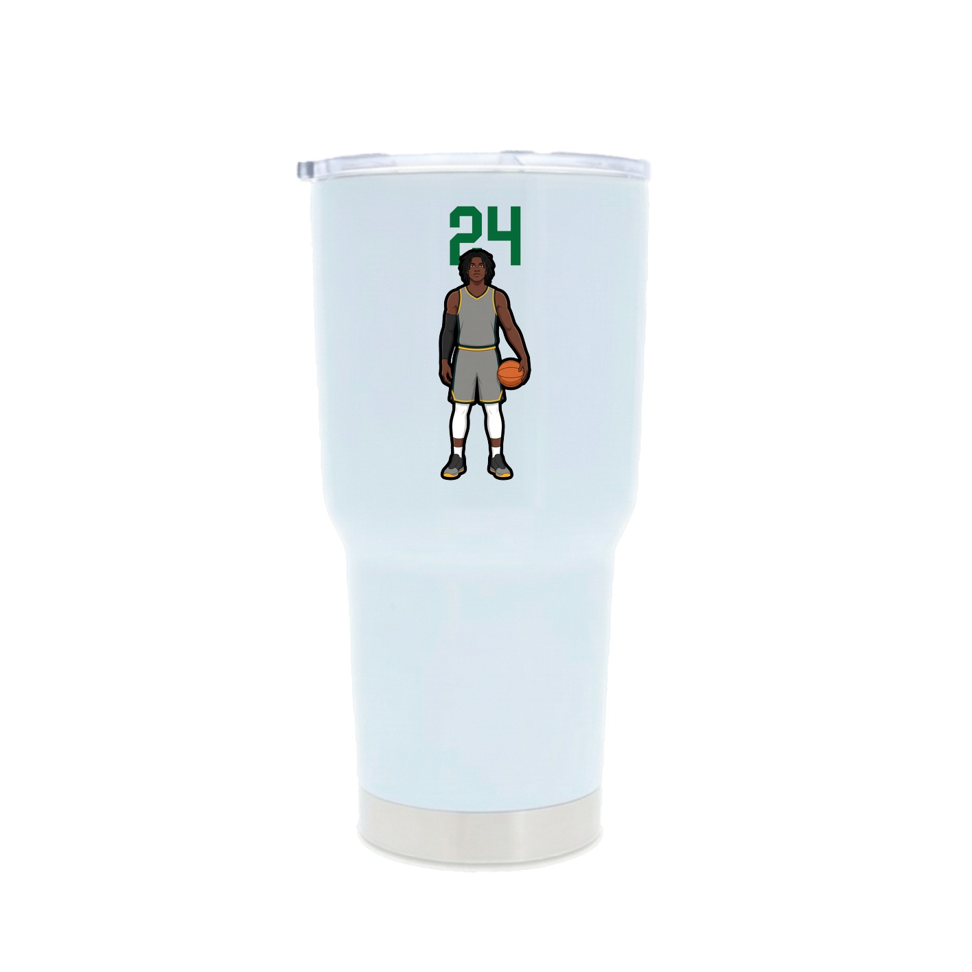 30oz Stainless Steel Tumbler — Number Top in White