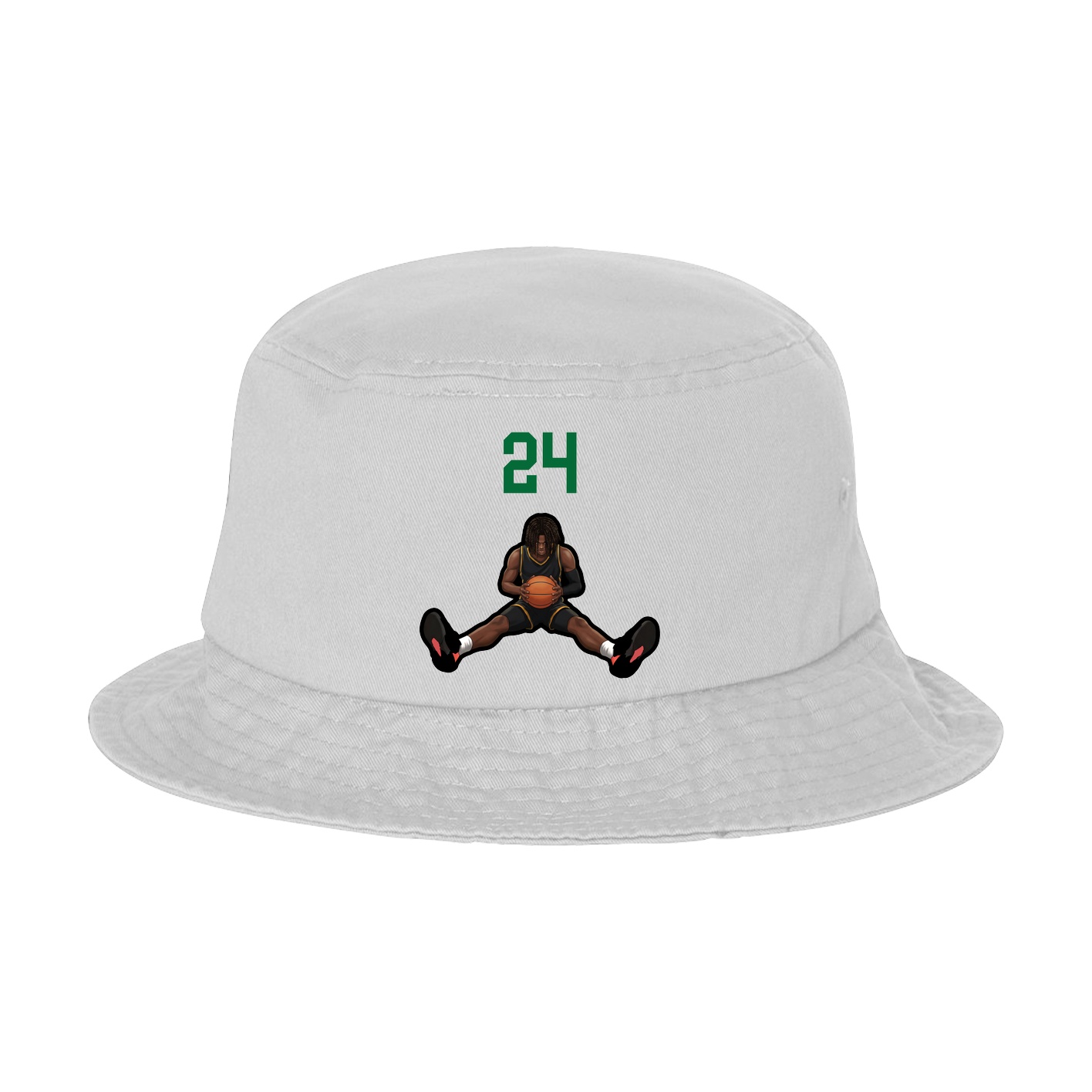 Bucket Cap — Number Top in White