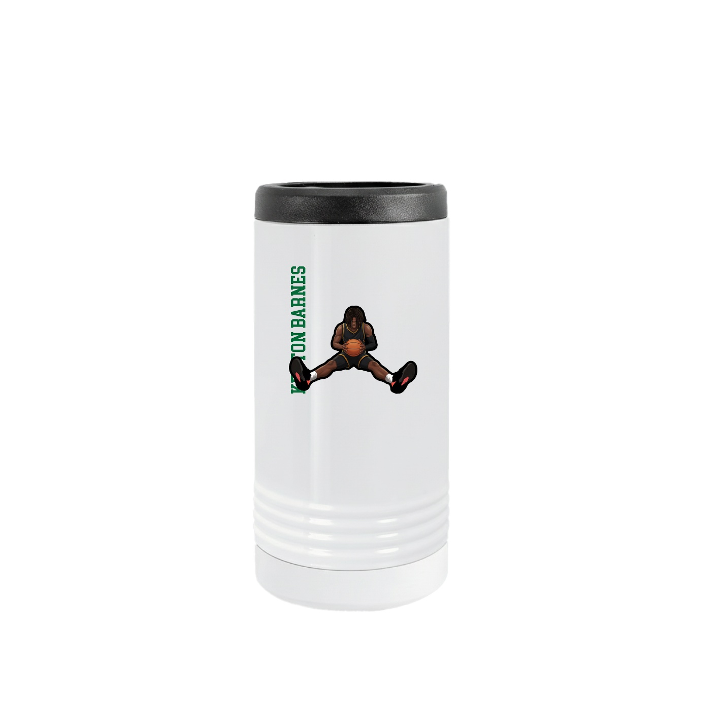Slim Beverage Holder — Name Vertical in White