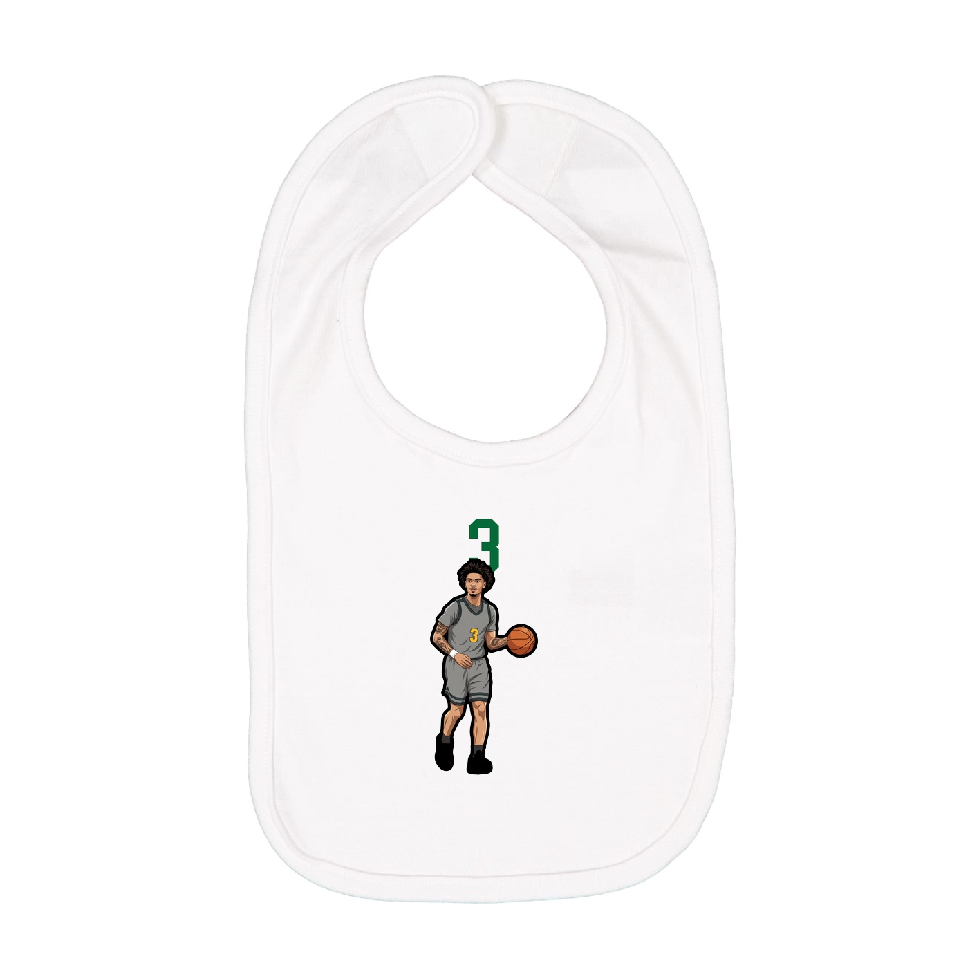 Infant Bib — Number Top in White