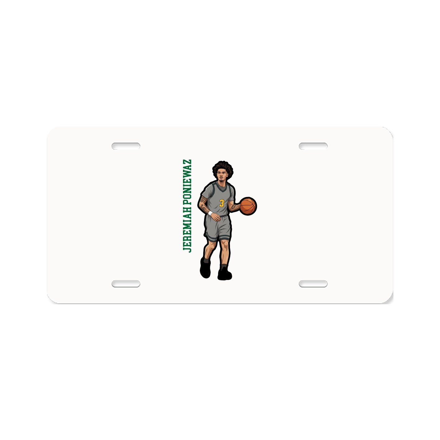 License Plate — Name Vertical in Classic