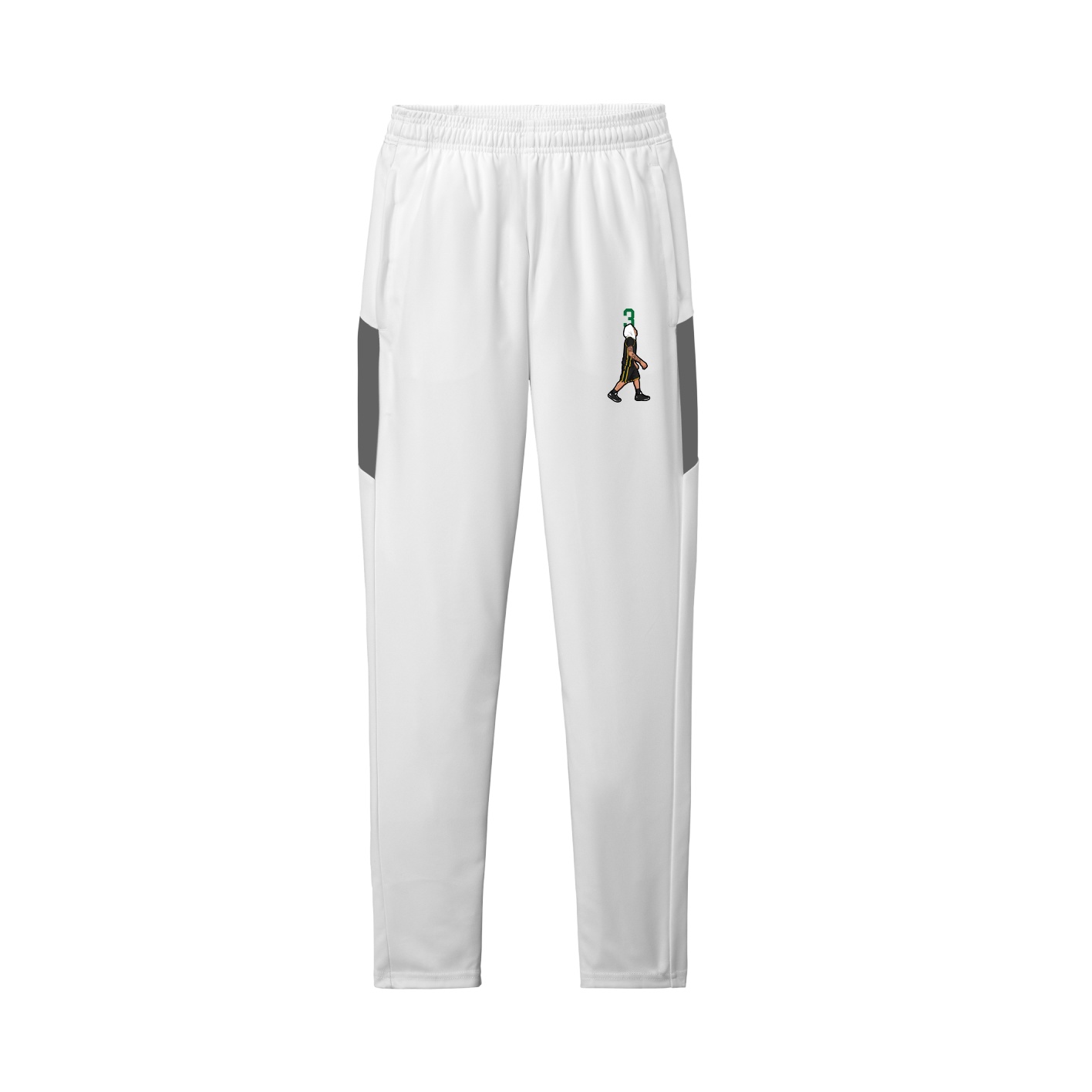 Team Travel Pant — Number Top in White/Grey